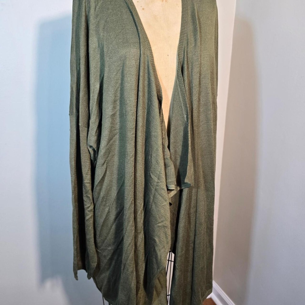 Ellos olive green waterfall cardigan size 5X (38/40) – Wool blend
